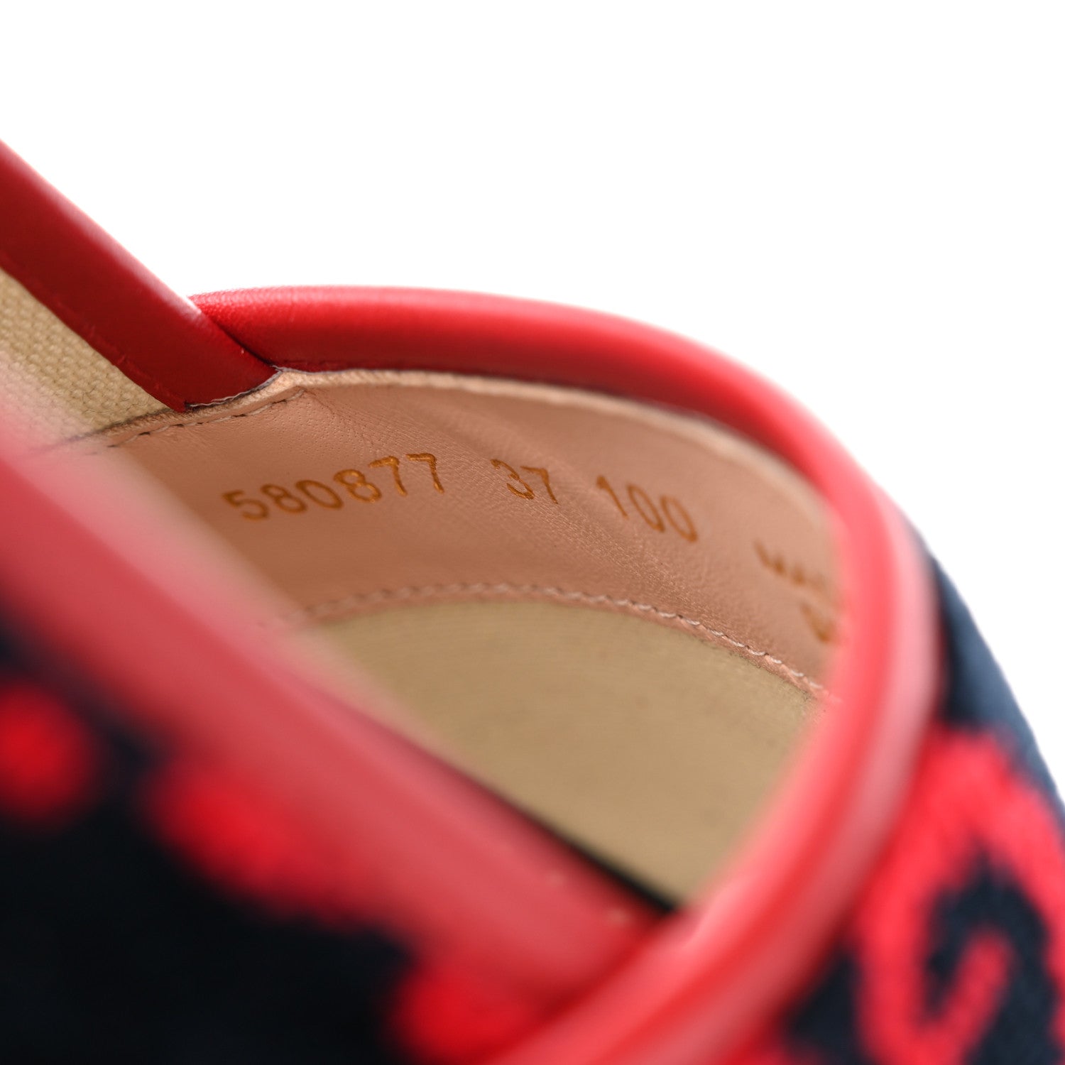 Gucci Terry Cloth GG Monogram Espadrilles 37 Blue Red 8 of 8