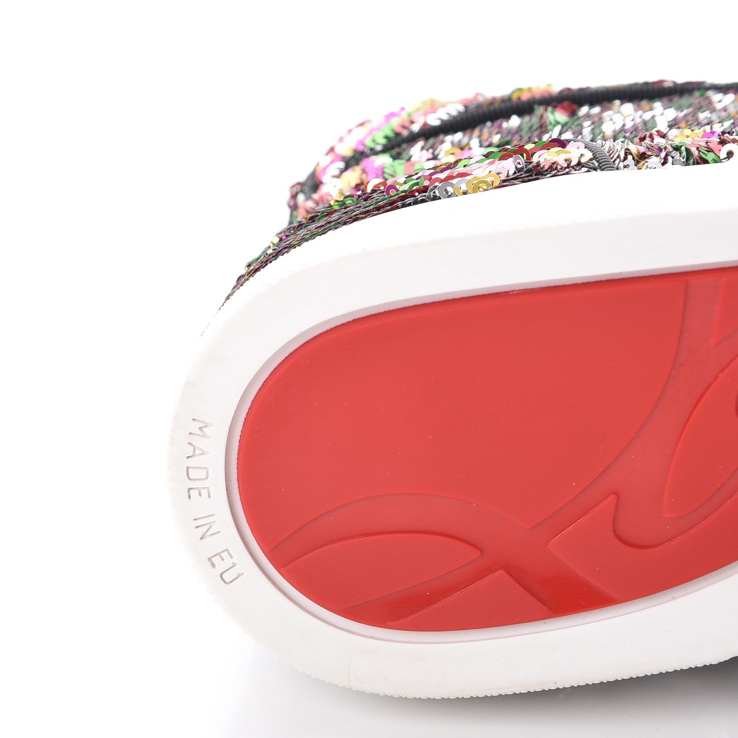 Christian Louboutin Metallic Sequin Bip Bip Orlato Flat Sneakers 38 Multicolor 9 of 12