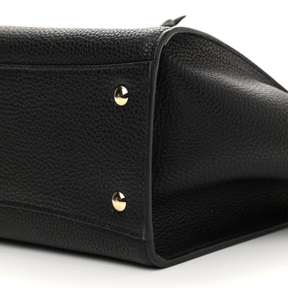 Salvatore Ferragamo Hammered Calfskin Double Handle Small Amy Tote Black 10 of 11