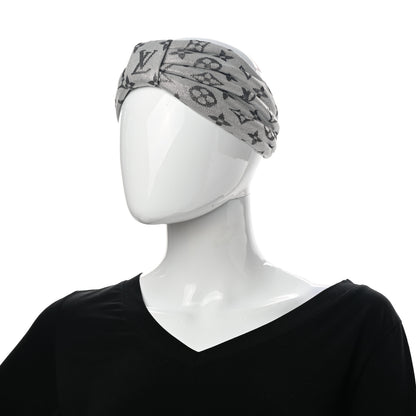 Louis Vuitton Silk Monogram LV Pool Party Turban Headband Argent 2 of 6