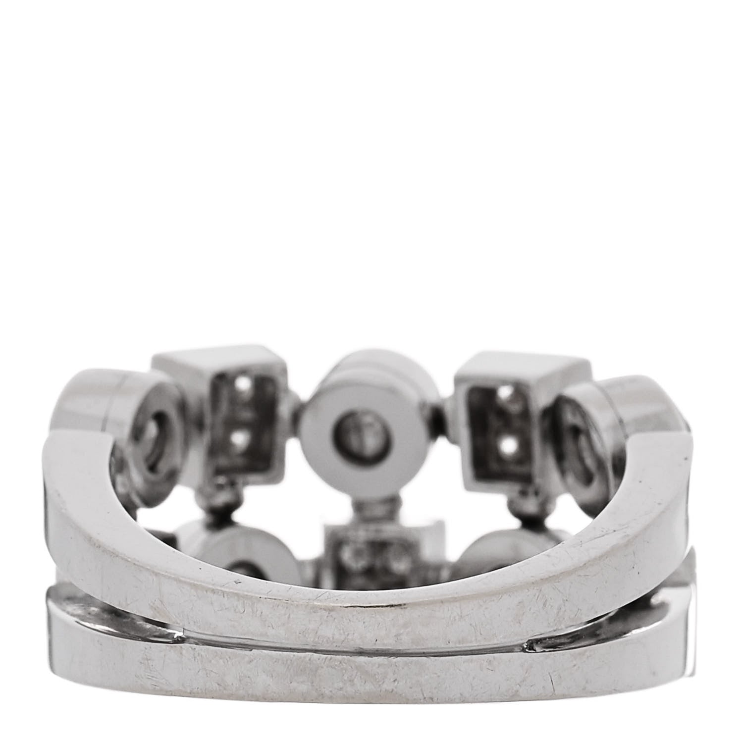 Bulgari 18K White Gold Diamond Lucia Ring 53 6.5 3 of 5