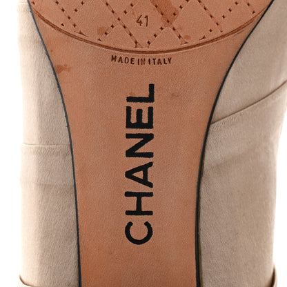Chanel Satin CC Bow Flats 41 Beige 6 of 11