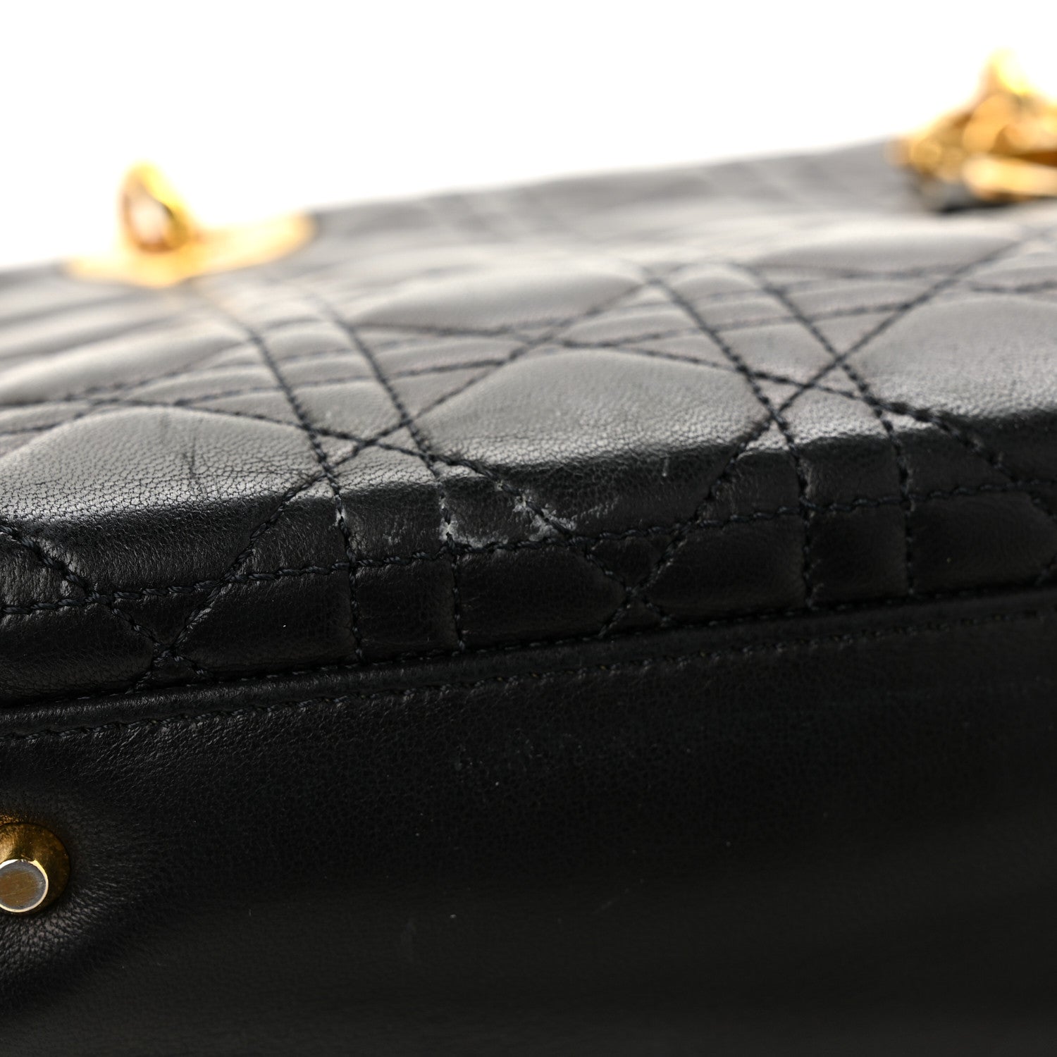 Christian Dior Lambskin Cannage Medium Lady Dior Black 12 of 12