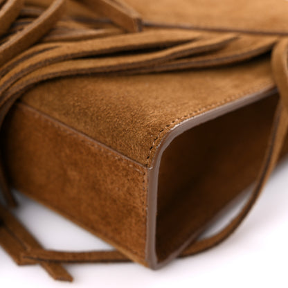 Saint Laurent Suede Fringe Baby Monogram Satchel Light Ocre 9 of 13