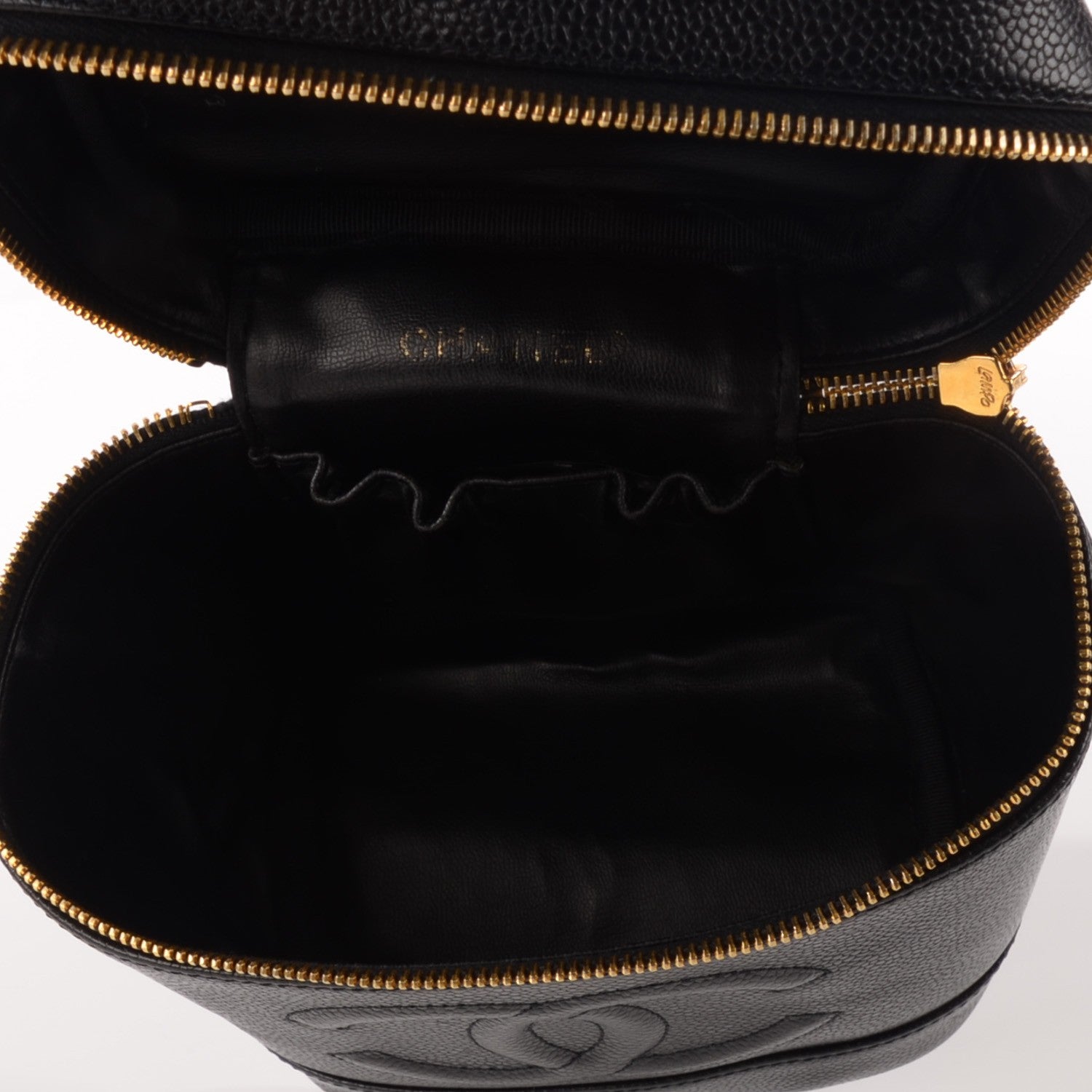 Chanel Caviar Vanity Cosmetic Case Black 5 of 9
