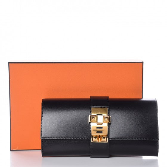 Hermes Tadelakt Medor 23 Clutch Black 8 of 8