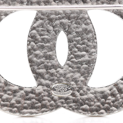 Chanel Crystal Heart CC Brooch Silver 3 of 3