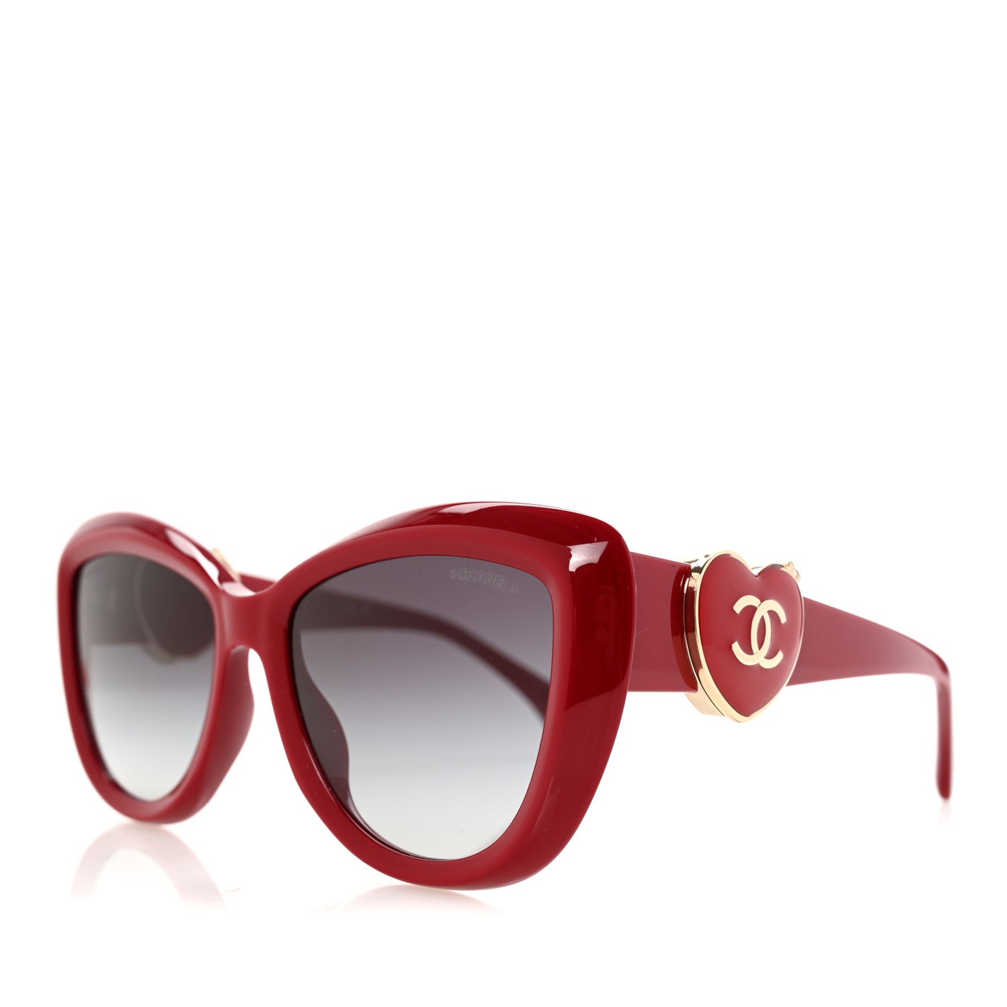 Acetate Enamel Heart Butterfly Sunglasses 5517-A Red