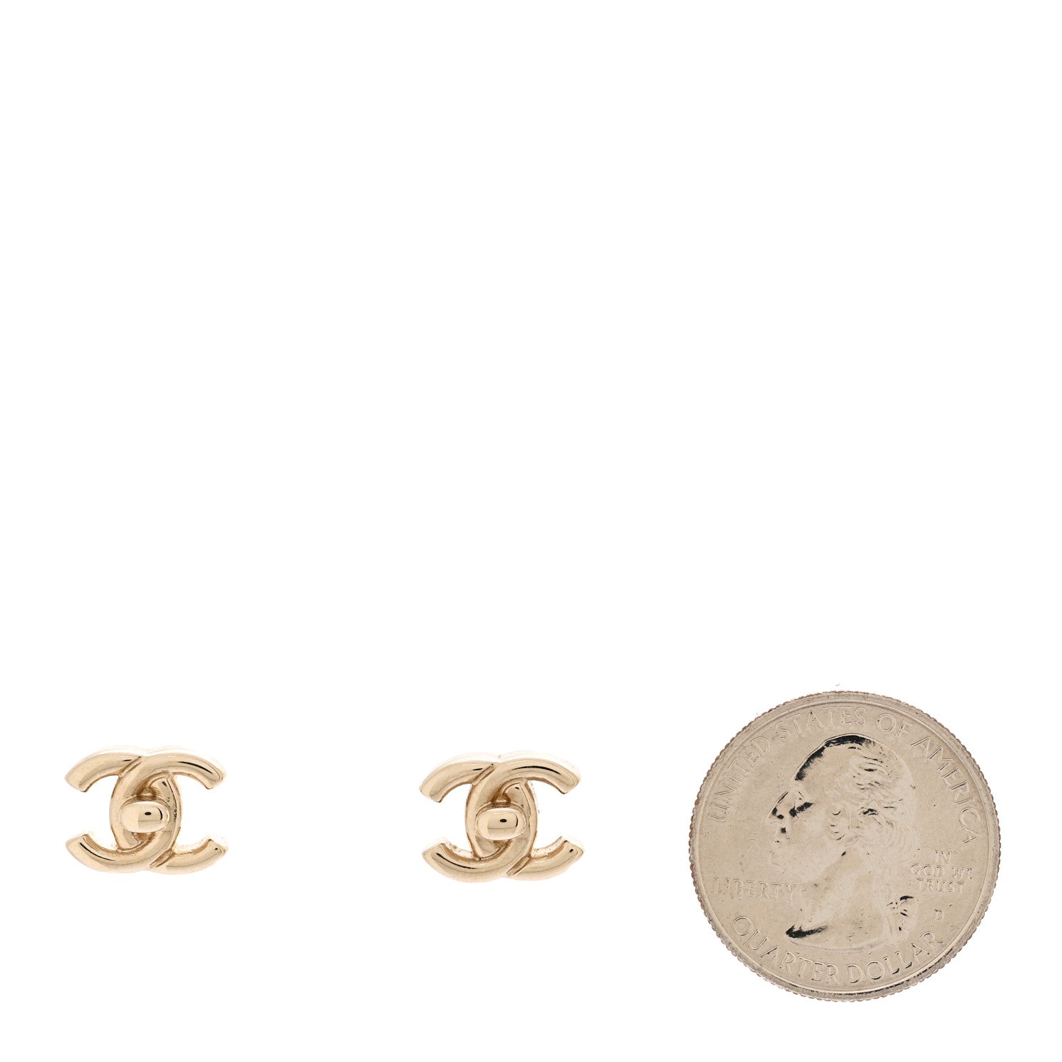 Chanel Metal CC Turnlock Earrings Gold 2 of 5