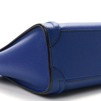 Celine Drummed Calfskin Nano Luggage Indigo 9 of 11