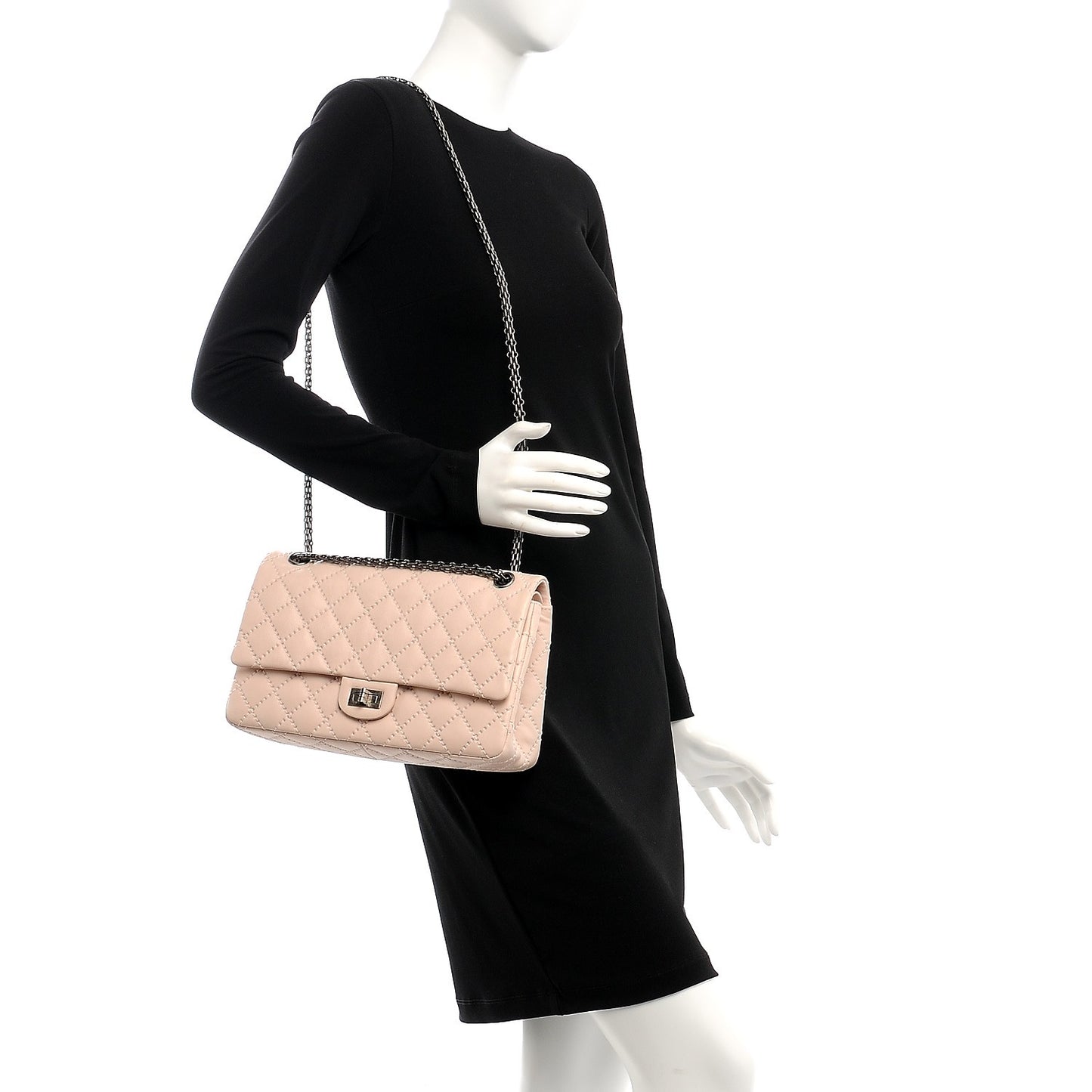 Calfskin Vivid Stitched 2.55 Reissue 226 Flap Light Pink