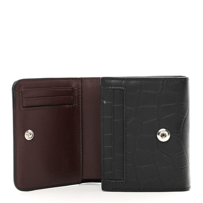 Mulberry Crocodile Embossed Calfskin Small French Continental Wallet Black 6 of 9