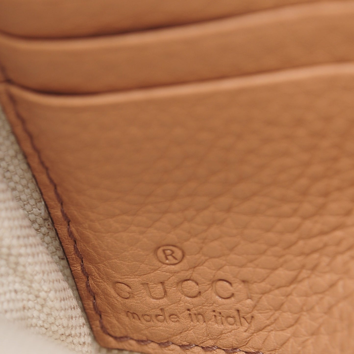 Pebbled Calfskin Soho Wristlet Camelia