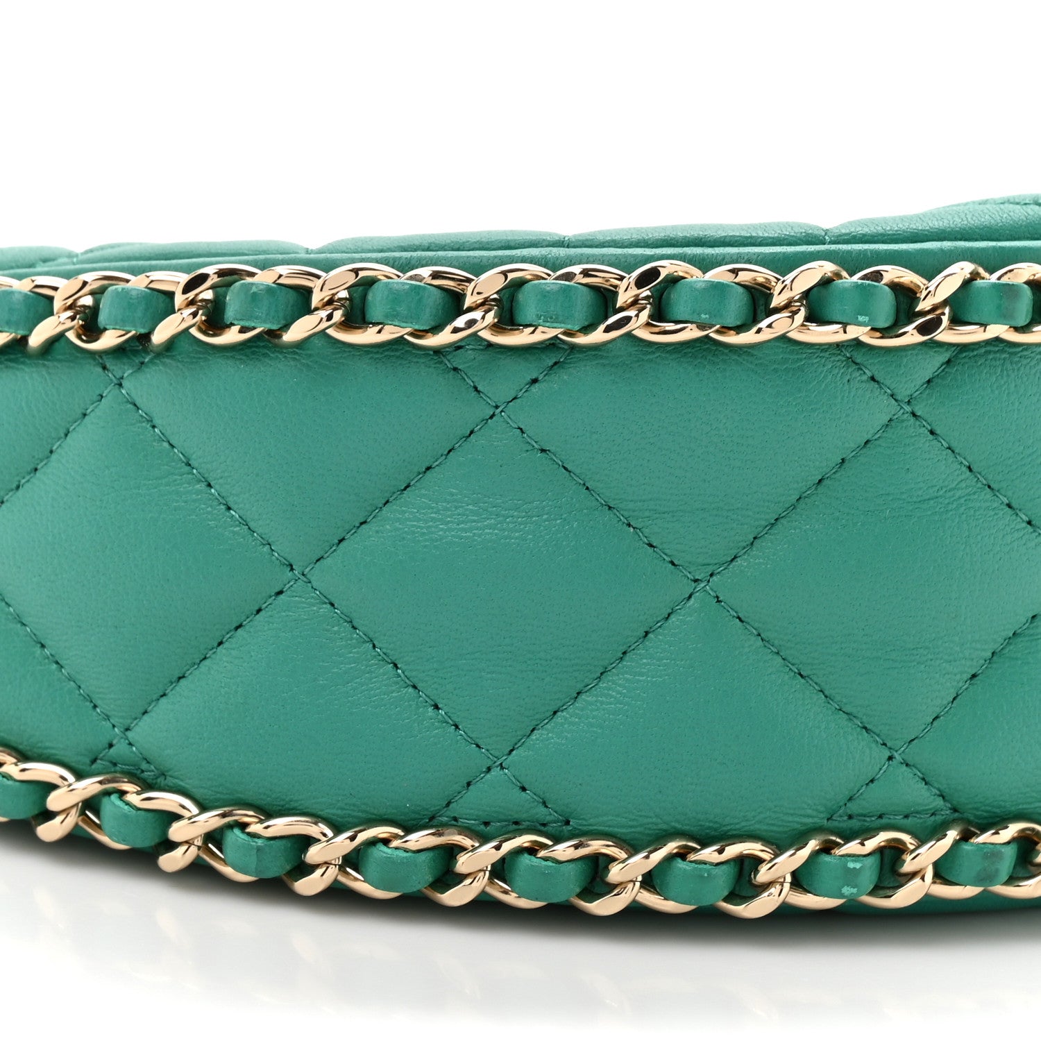 Chanel Lambskin Quilted Chain Around Hobo Green 10 of 10