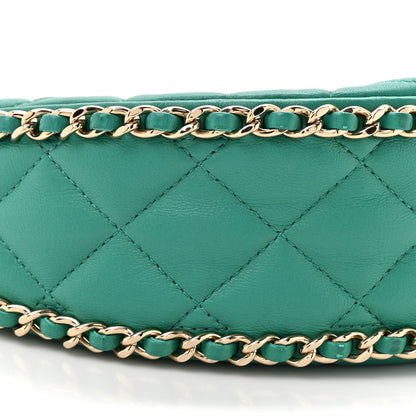 Chanel Lambskin Quilted Chain Around Hobo Green 10 of 10