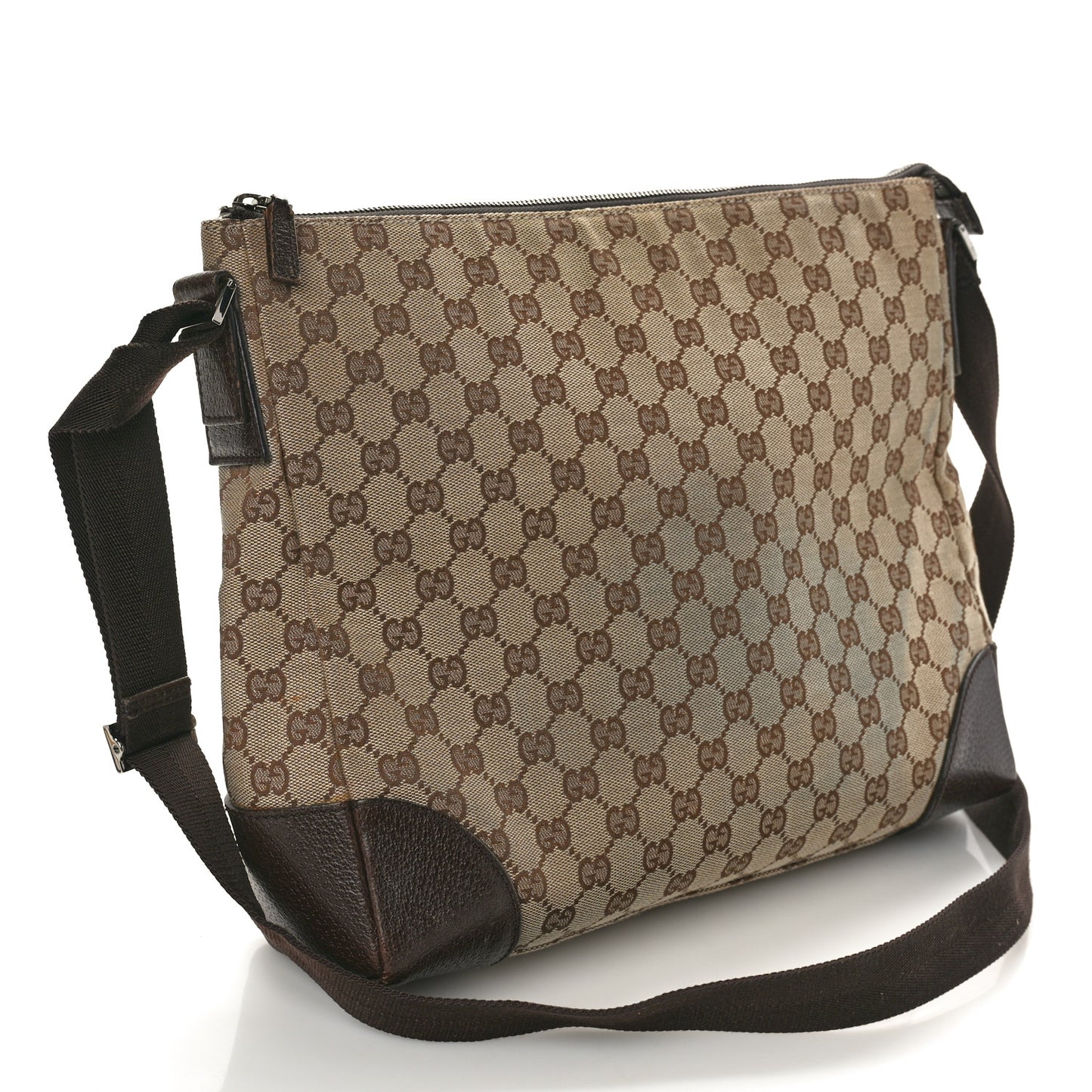 Monogram Flat Messenger Bag Ebony