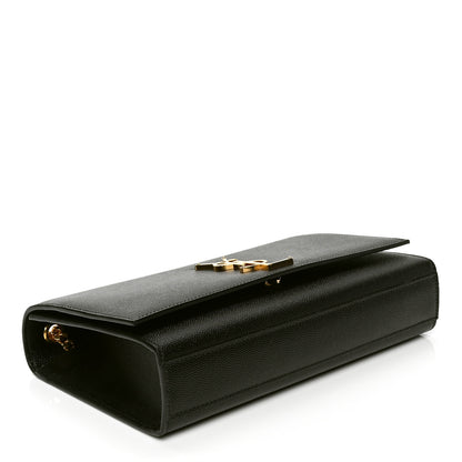 Saint Laurent Grain De Poudre Medium Classic Monogram Kate Satchel Black 3 of 4