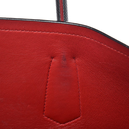 Prada Saffiano Cuir Large Double Bag Nero Black Ciliegia 9 of 15