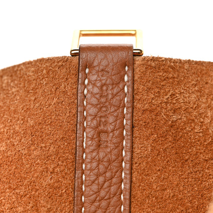 Hermes Taurillon Clemence Picotin Lock 22 MM Gold 7 of 9