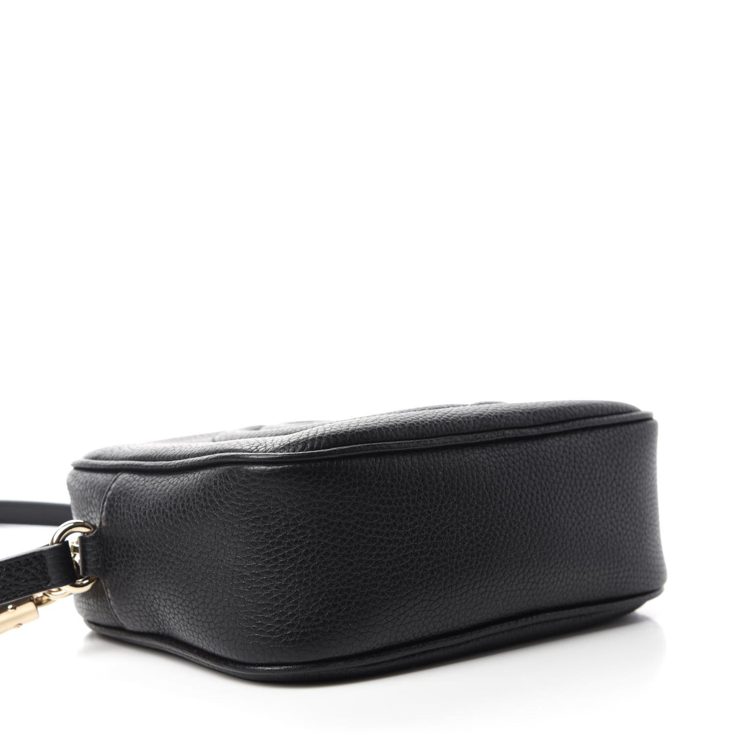 Pebbled Calfskin Small Soho Disco Bag Black