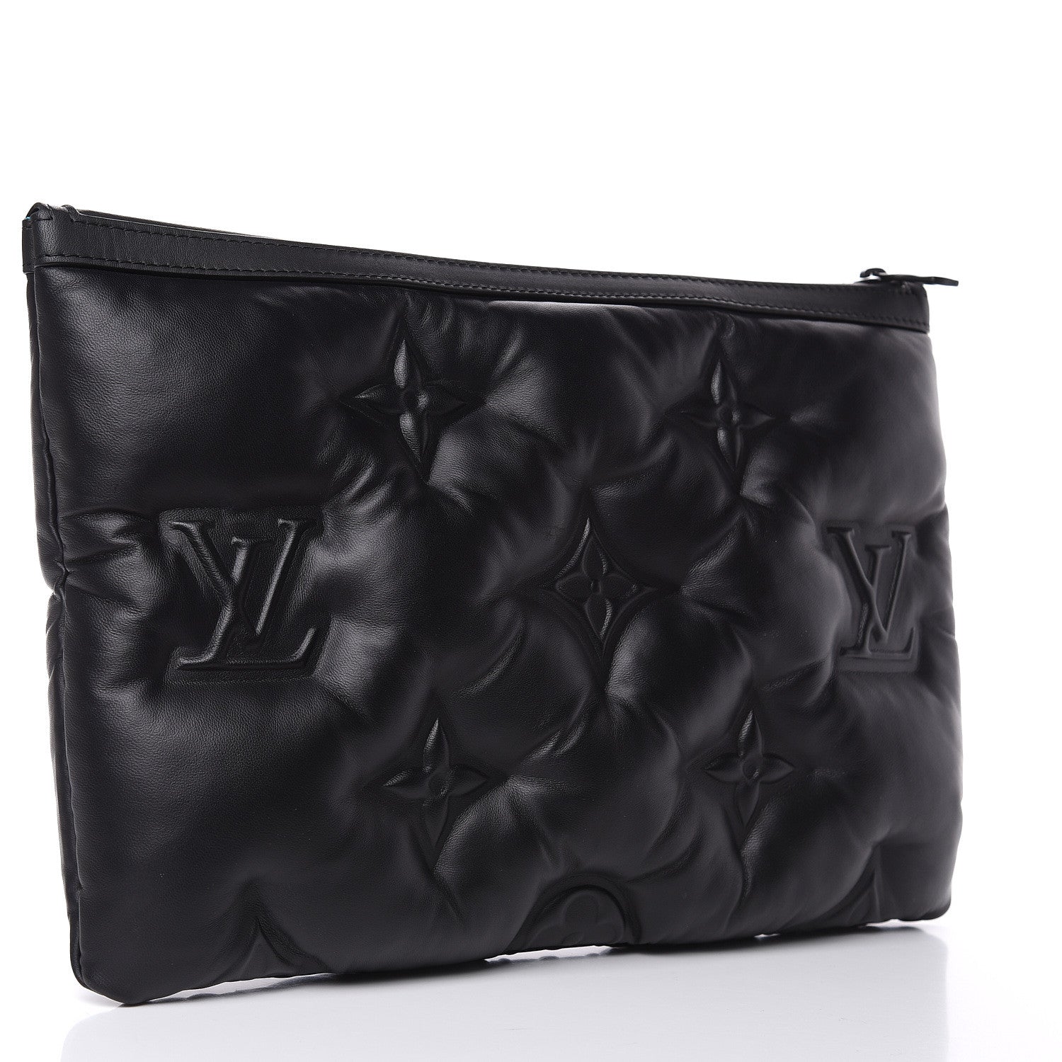 Louis Vuitton Lambskin Puffer A4 Pouch Black 3 of 7