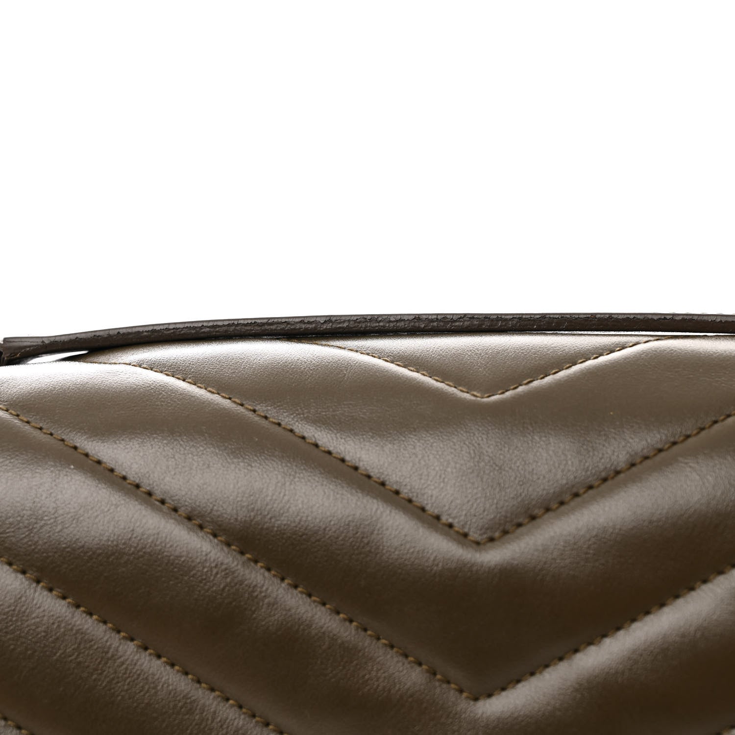 Saint Laurent Calfskin Y Quilted Monogram Large Loulou Chain Satchel Kaki Fonce 22 of 25
