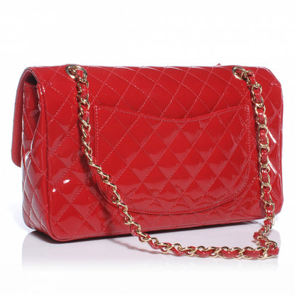 Chanel Patent Calfskin Quilted Valentine Charms Medium Single Flap Red 3 of 8