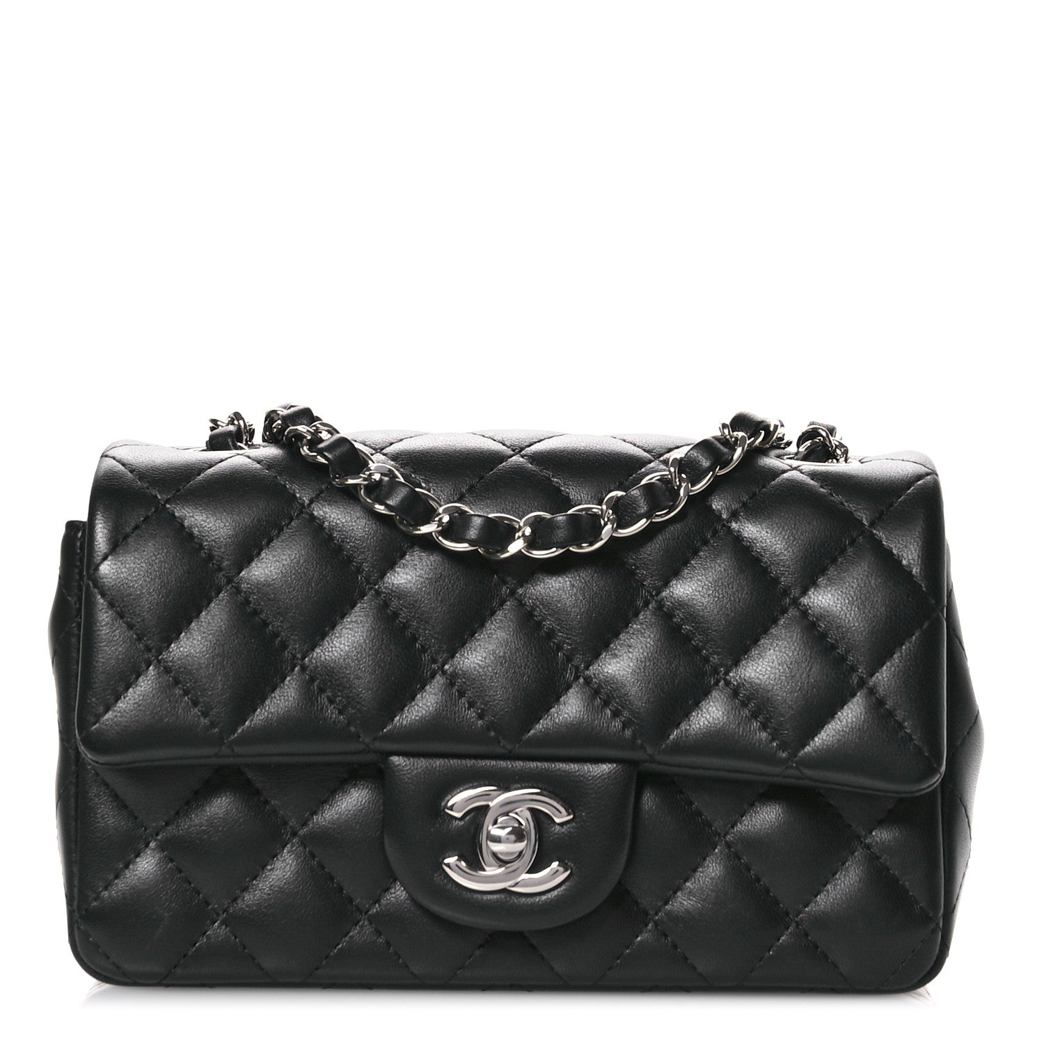 Chanel Lambskin Quilted Mini Rectangular Flap Black 1 of 11