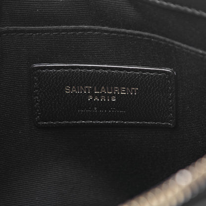 Saint Laurent Calfskin Matelasse Chevron Monogram A5 Wristlet Black 6 of 8