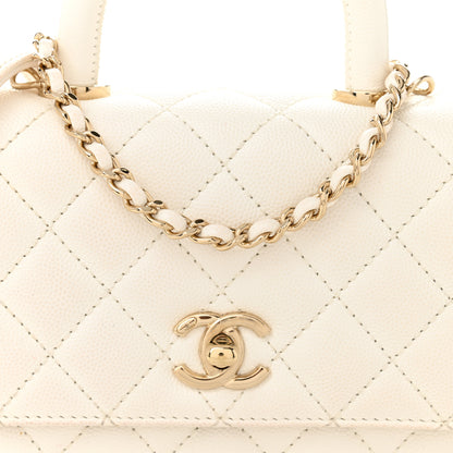 Chanel Caviar Quilted Extra Mini Coco Handle Flap White 8 of 12