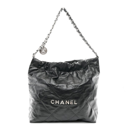 Chanel Shiny Calfskin Quilted Small Chanel 22 Black 1 of 12
