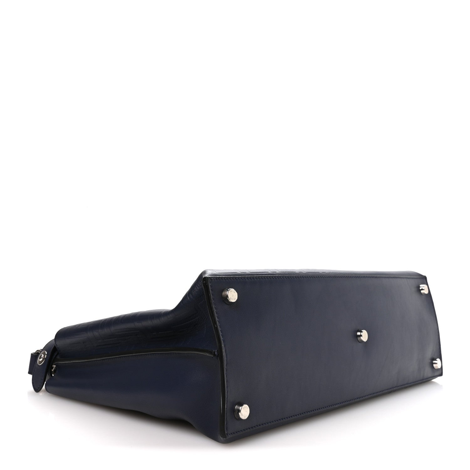 Fendi Calfskin Embossed Large Peekaboo Iconic Fit Satchel