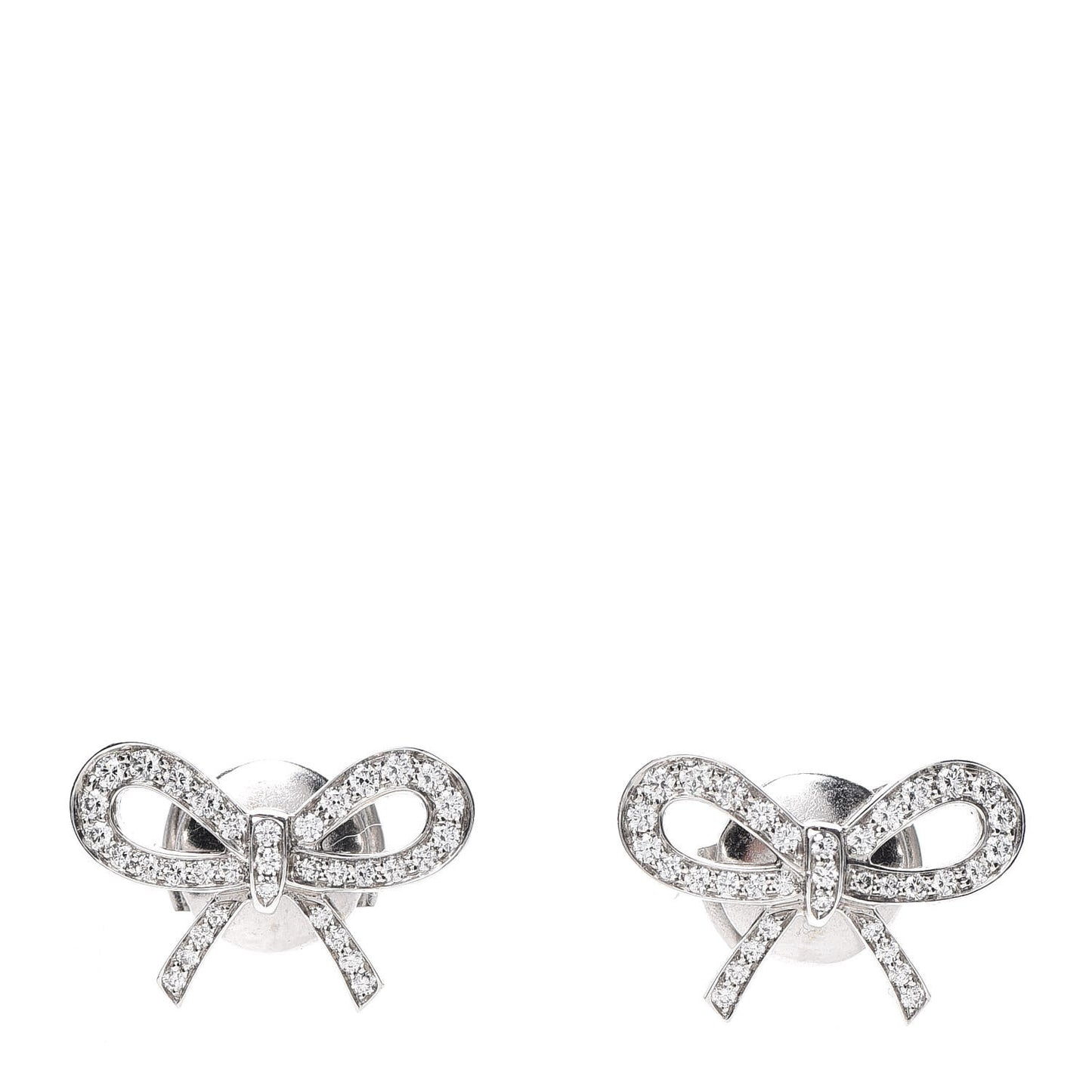 Platinum Diamond Bow Earrings