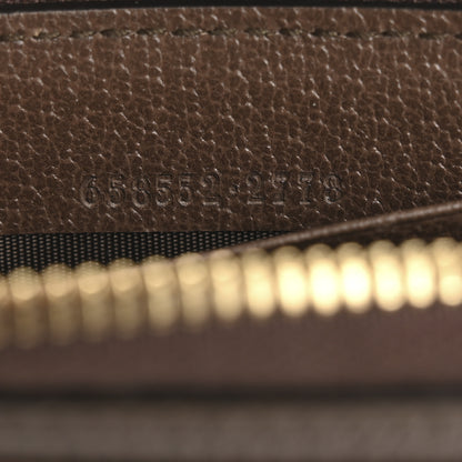 Gucci GG Supreme Monogram Textured Dollar Calfskin Web Ophidia Zip Around Card Case Wallet Beige Ebony New Acero 7 of 10