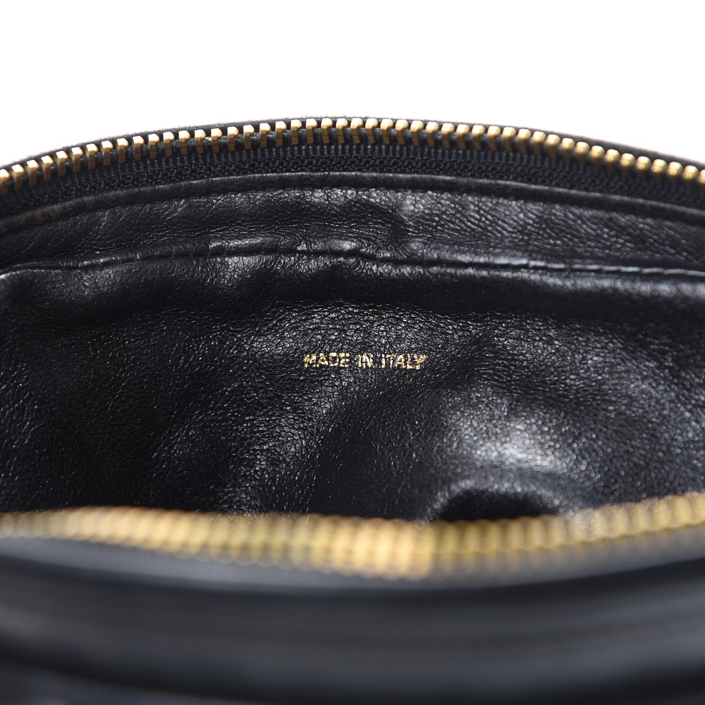 Lambskin Quilted CC Tassel Camera Case Black