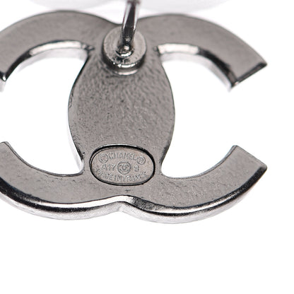 Chanel Crystal Timeless CC Earrings Silver 4 of 5