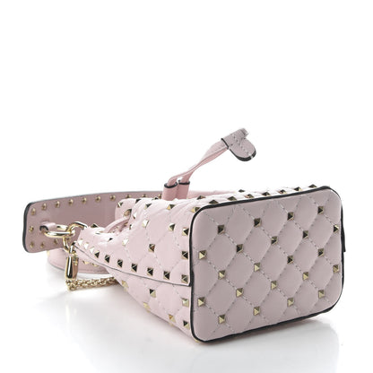 Valentino Garavani Nappa Mini Rockstud Spike Bucket Bag Rose Quartz 4 of 9