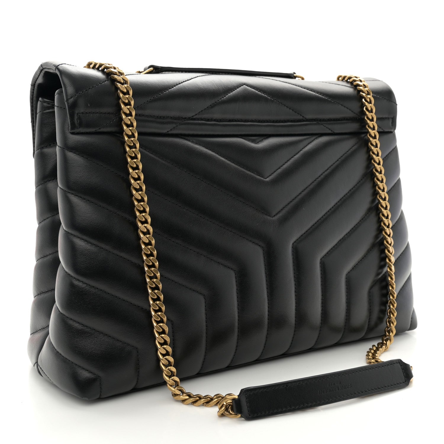 Saint Laurent Calfskin Y Quilted Monogram Medium Loulou Chain Satchel Black 3 of 13