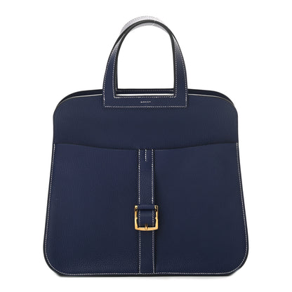 Hermes Taurillon Clemence Halzan 31 GM Bleu Encre 3 of 11