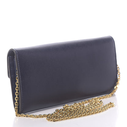 Fendi Vitello Liberty Lucido F is Fendi Continental Envelope Wallet On Chain Blueberry 3 of 10