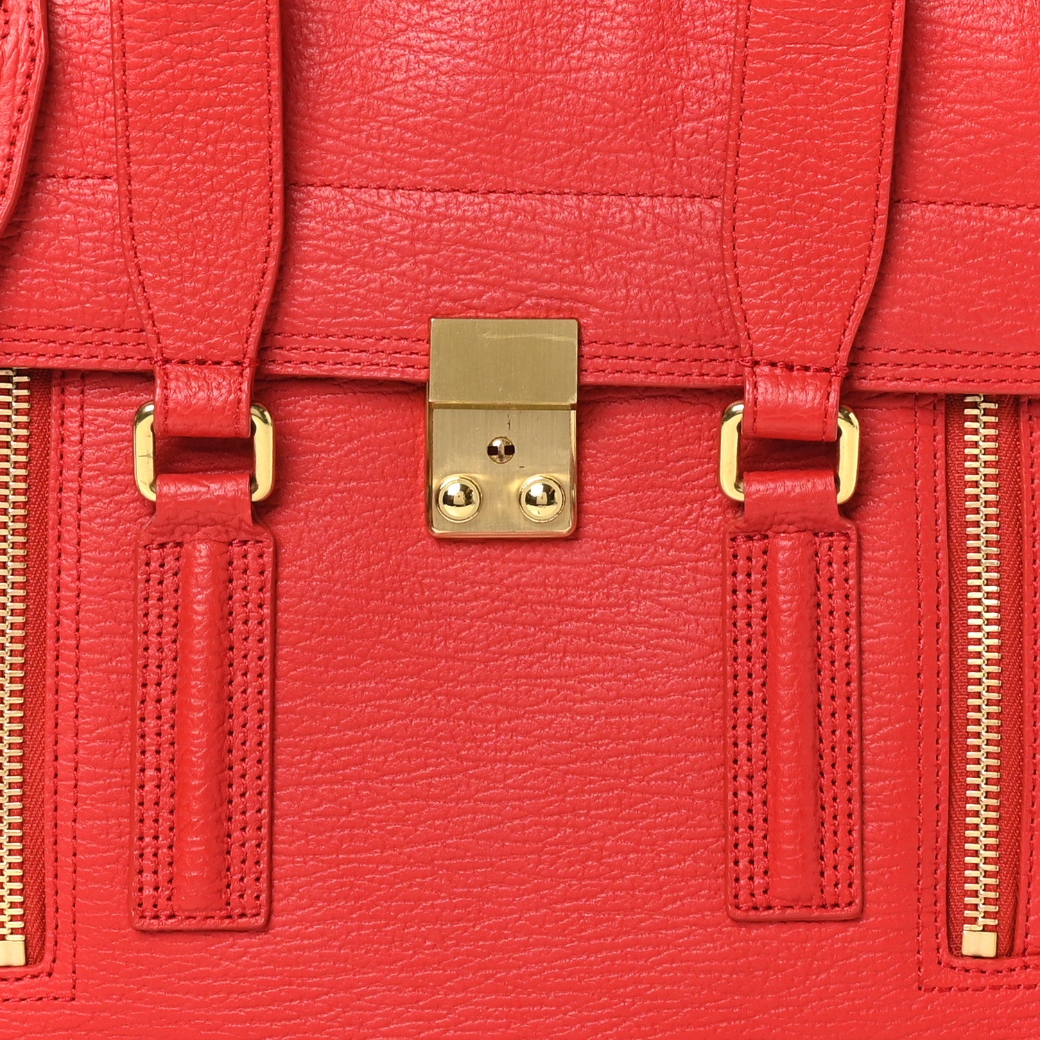 3.1 Phillip Lim Textured Calfskin Medium Pashli Satchel Red 7 of 9