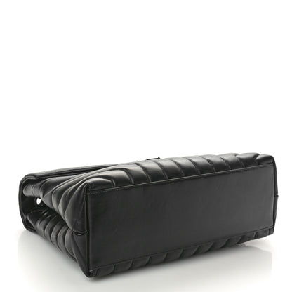 Saint Laurent Calfskin Y Quilted Monogram Monochrome Medium Loulou Chain Satchel Black 4 of 11
