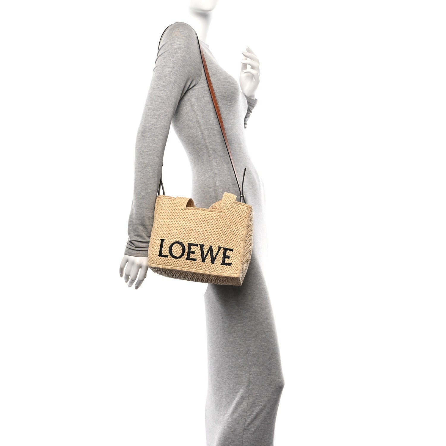 Loewe Raffia Small Paula's Ibiza Logo Tote Natural Tan 2 of 9