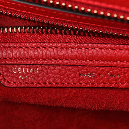 Celine Drummed Calfskin Mini Luggage Coquelicot 6 of 11