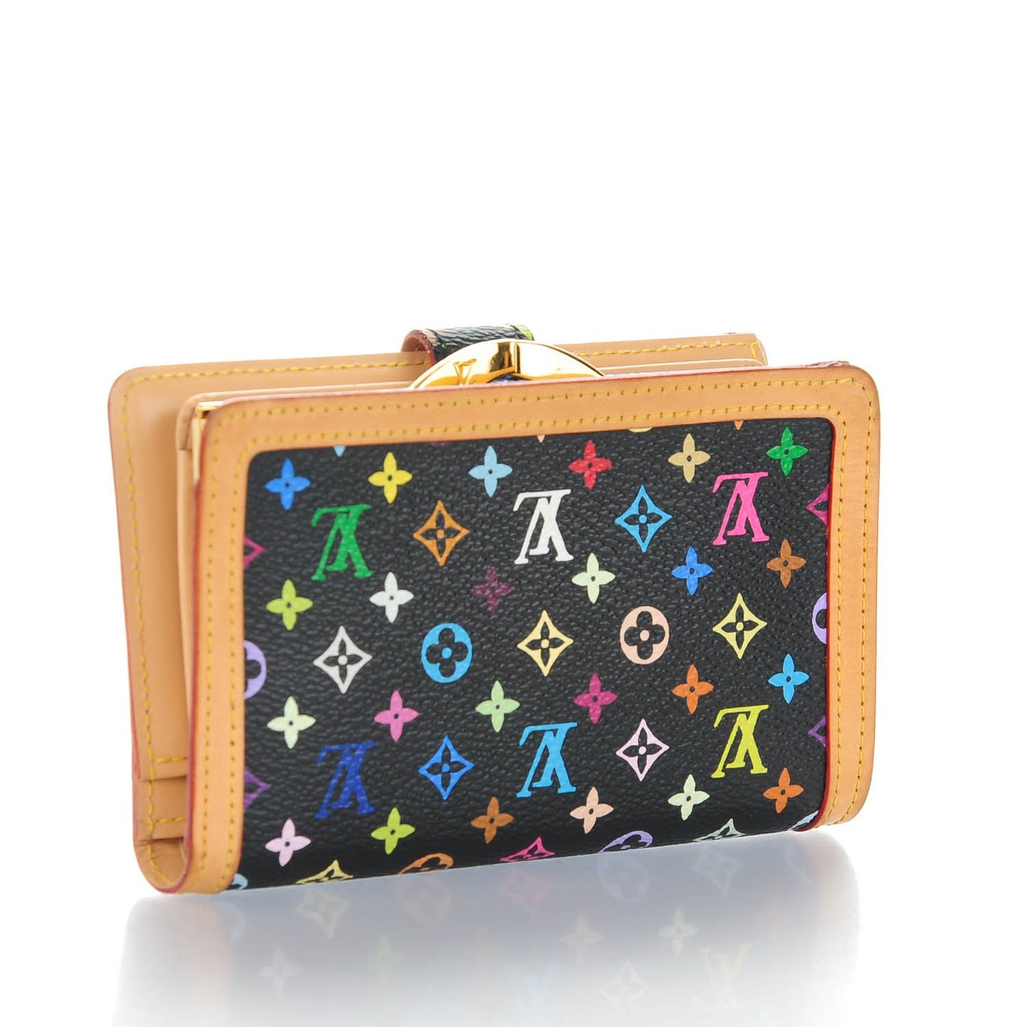 Monogram Multicolor French Purse Wallet Black