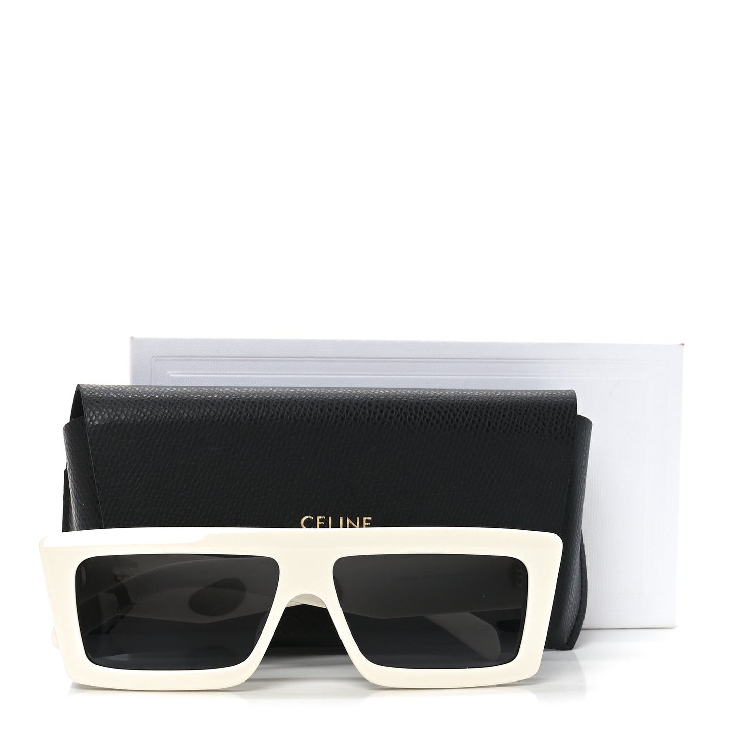 Acetate Monochroms Square Sunglasses CL40214U White