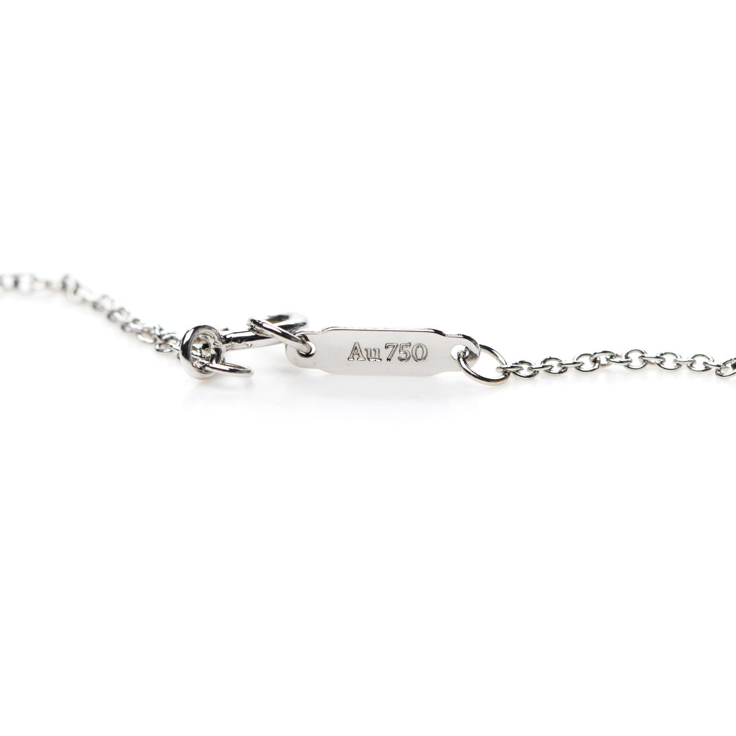 18K White Gold Diamond Akoya Pearl 7.5mm Signature Pendant Necklace