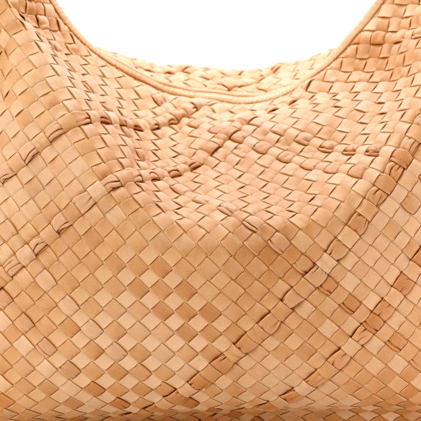 Nappa Intrecciato Maxi Nuvolato Veneta Hobo Paille
