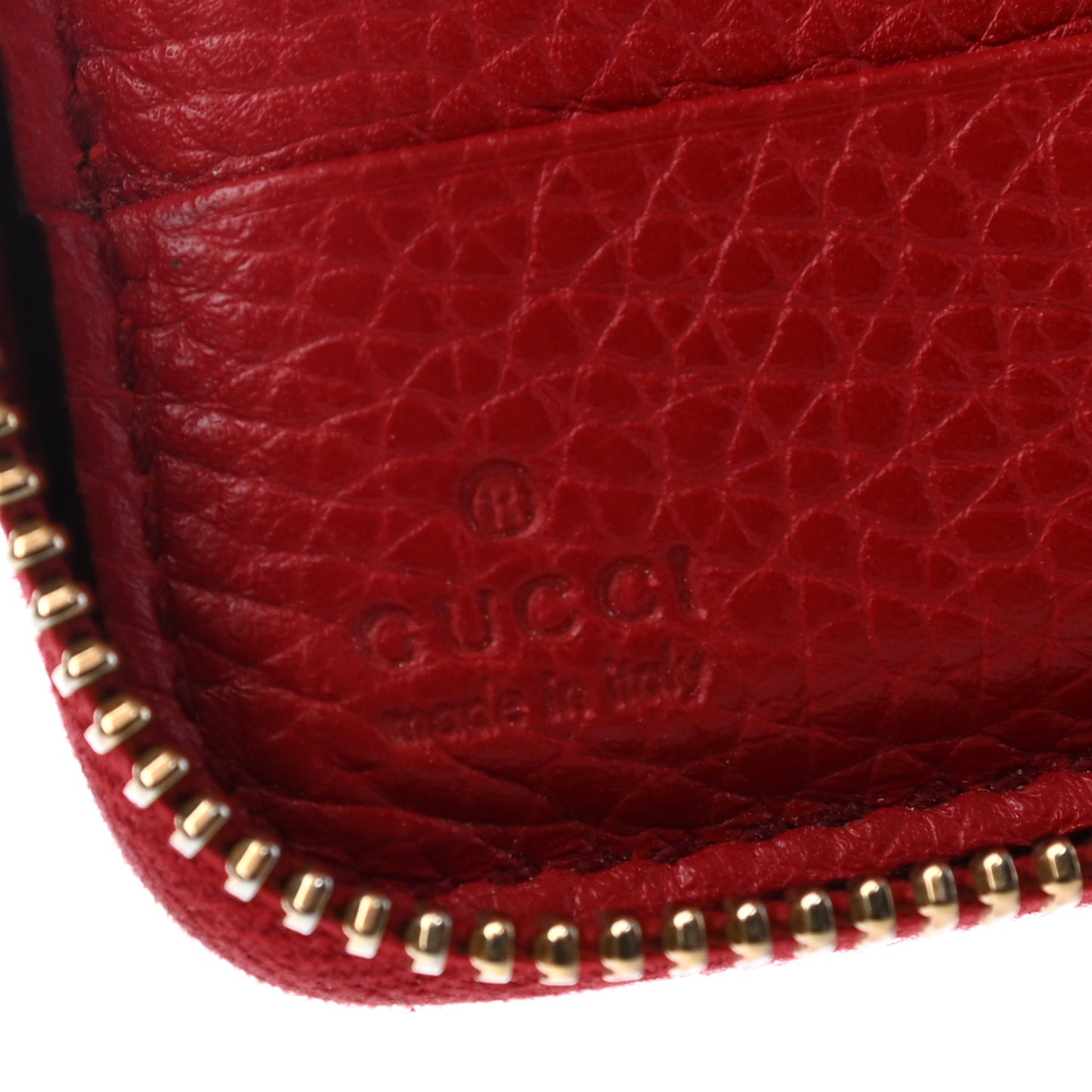 Pebbled Calfskin Medium Soho Zip Around Wallet Red