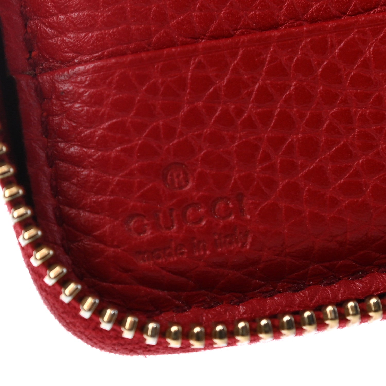 Gucci Pebbled Calfskin Medium Soho Zip Around Wallet Red 6 of 7